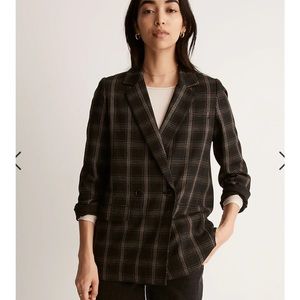 Madewell Black Plaid Blazer
